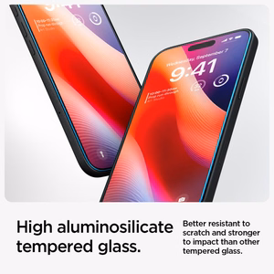 Spigen Glas.tR EZ Fit karkaistu lasi iPhone 15 / 16:lle - 2 kpl.