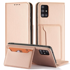 Magneettikorttikotelo Kotelo Samsung Galaxy A12 5G pussi lompakko kortin haltija vaaleanpunainen