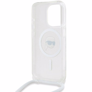 Karl Lagerfeld Crossbody IML Karl Head MagSafe case for iPhone 15 Pro Max - transparent