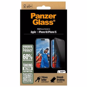 PanzerGlass Privacy näytönsuoja iPhone 16 6.1' Ultra-Wide Fit P2861
