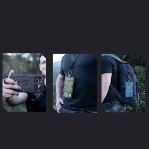 Nillkin CamShield Armor Pro Magneettinen kotelo iPhone 14 Plus MagSafe panssaroitu suojus jalusta rengas musta