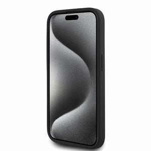 Karl Lagerfeld Diagonal Quilted Script Suojakuori iPhone 15 Pro:lle - musta