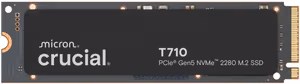 Crucial T710 4TB M.2 PCIe Gen5 NVMe SSD Write 13800 MB/s Read 14500 MB/s TBW 2400 TB CT4000T710SSD8