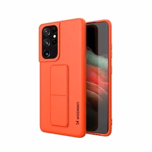 Wozinsky Kickstand Case silikoninen suojakuori jalustalla Samsung Galaxy S21 Ultra 5G punainen