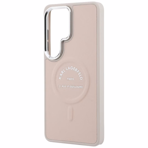 Karl Lagerfeld Suojakuori Embossed Ring RSG Logo MagSafe Samsung Galaxy S26 Ultra:lle vaaleanpunainen