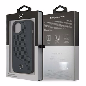 Mercedes Nahka rei'itetty alue Kotelo iPhone 13 mini - laivastonsininen