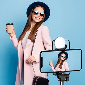 Selfiekeppi WR1YXS teleskooppijalusta 0.71m rengasvalolla - musta
