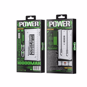 WEKOME WP-339 Container Series varavirtalähde, 10000 mAh, PD 20 W + QC 22,5 W, sisäänrakennetuilla USB-C- ja Lightning-kaapeleilla, hopeanvärinen