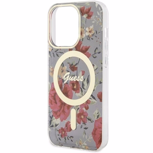 Guess GUHMP14LHCFWSA iPhone 14 Pro 6.1 vihreä/khaki suojakuori Flower MagSafe