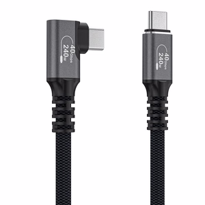 Wozinsky WPS3-UY41S USB-C USB4 40Gb/s 240W 1m 4K kulmakaapeli - musta
