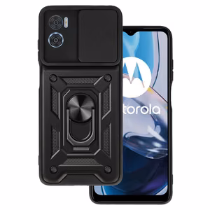 Slide Camera Armor Suojakuori Motorola Moto E22/E22i:lle - musta