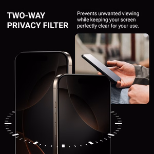 Crong Privacy 3D Armor Glass karkaistu näkösuojalasi iPhone 17 / 17 Pro / 16 Pro -laitteelle
