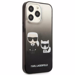 Karl Lagerfeld Gradient Ikonik Karl&Choupette kotelo iPhone 13 Pro / iPhone 13 - musta