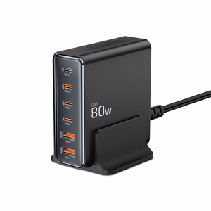Tech-protect DC80W-GAN 6-PORT PD80W/QC3.0 latausasema - musta