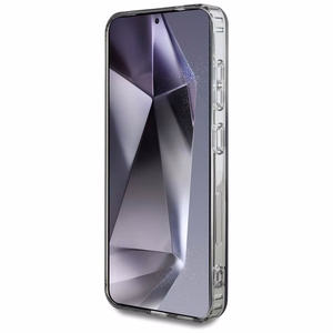 GUESS HC Magneettinen IML Glitter Circle Suojakuori Samsung Galaxy S25 Musta
