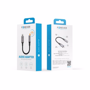 Forever audio-adapteri AJL-01 3,5 mm kuulokeliitin - Lightning musta