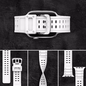 Triple Protection Hihna Apple Watch 38 / 40 / 41 mm ranneke - valkoinen