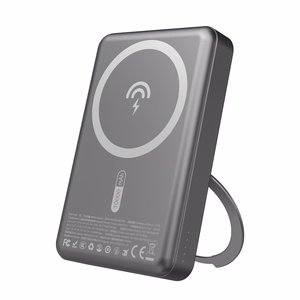 Dudao K28 10000mAh PD 22.5W MagSafe Powerbank metallikotelolla ja rengasjalustalla - harmaa