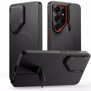 Tech-Protect Kevlar Aura MagSafe Suojakuori Samsung Galaxy S26 Ultra:lle musta ja oranssi