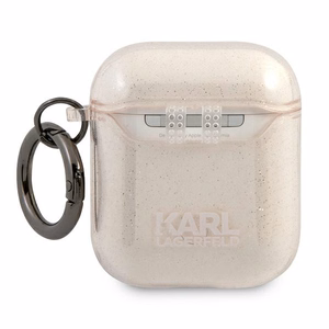 Karl Lagerfeld Glitter Choupette Case for AirPods 1 / 2 - Gold