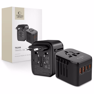 Tech-Protect TA200 EU / UK / US / AU Sovitin - Musta