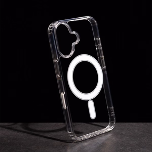 Anti Shock 1,5 mm Mag Suojakuori iPhone 16 6,1 tuumalle läpinäkyvä iso aukko + painike
