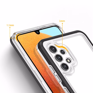 Kirkas 3in1 Kotelo Samsung Galaxy A72 4G Frame Gel Cover Musta