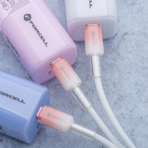 Kaapeli USB C - Lightning Forcell F-Energy PD 3A 27W Gradient 1 m C356 valkoinen