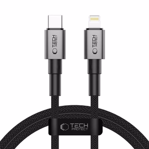 Tech-Protect UltraBoost DNA USB-C / Lightning PD27W/3A kaapeli 100 cm - harmaa