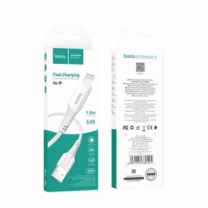 Kaapeli USB-A Lightning Hoco 2,4A 1 m X70 valkoinen