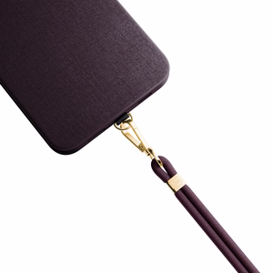 3mk EasyClip Elite puhelimen kaulahihna, Mulberry (kultaiset osat)