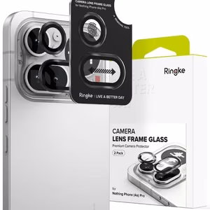 Ringke Camera Frame Protector -kamerakehyksen suoja, 2 kpl:n pakkaus, Nothing Phone 4A Pro -mallille, musta
