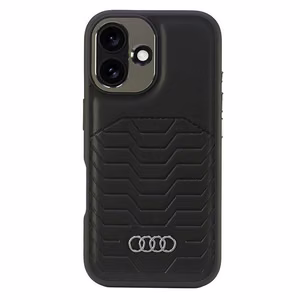 Audi Synteettinen Nahka MagSafe iPhone 16 Plus 6.7" Musta/Musta Kova Suojakuori AU-TPUPCMIP16M-GT/D3-BK