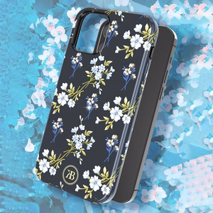 Kingxbar Blossom kotelo koristeltu alkuperäinen Swarovski-kristallit iPhone 12 mini monivärinen (Gardenia)