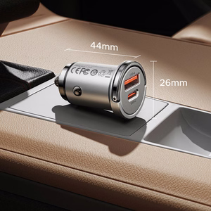 Orico MiniRing Pro 45W USB-A + USB-C autolaturi - hopeinen