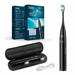 TEESA SONIC 2 -äänihammasharja, musta, 5 tilaa, matkakotelo, USB-C