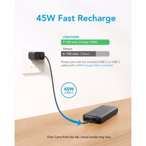 Ulkoinen akku Veger T100 (W2032C-100) PD QC3.0 5A 100W 20000 mAh musta