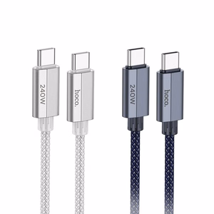 Hoco USB-C - USB-C -kaapeli QC3.0 PD 5A 240W 1,8 m U134 harmaa
