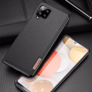 Dux Ducis Fino kotelo päällystetty nylon materiaalia Samsung Galaxy A42 5G musta musta
