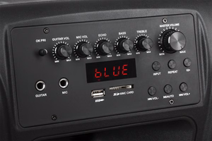 Aktiivikaiutin, 2 langatonta mikrofonia, SD, Bluetooth, USB, 12 tuumaa, 40 W