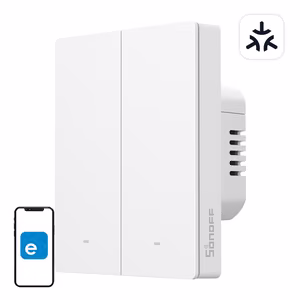 SONOFF M5-2C-80W Wi-Fi Matter älykäs seinäkytkin (2-kanavainen, kehykseen)