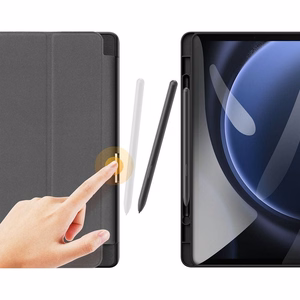 DUX DUCIS DOMO taittuva suojakuori kynäsäilytystilalla Samsung Tab S9 FE/S10 FE:lle musta