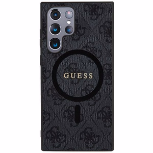 Guess suojakuori Samsung S24 Ultra MagSafe-yhteensopiva GUHMS24LG4GFRK 4G Ring classic logo musta