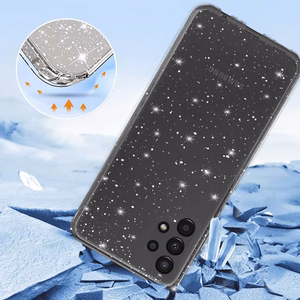 Crystal Glitter Suojakuori Samsung Galaxy A13 4G:lle hopeinen