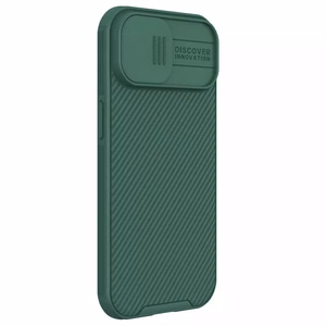 Nillkin CamShield Pro PC+TPU Suojakuori iPhone 15 Plus:lle vihreä