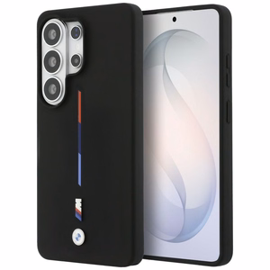 BMW M Silicone Tricolor Line MagSafe -suojakuori Samsung Galaxy S26 Ultralle, musta