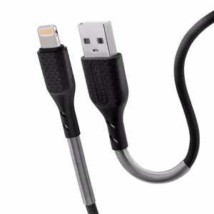 Kaapeli USB A - Lightning Forcell F-Energy 2,4A 12W Carbon 1 m CB-01A musta