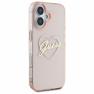Guess IML Heart kotelo iPhone 16 - pinkki