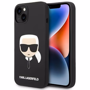 Karl Lagerfeld Silicone Karl's Head MagSafe suojakuori iPhone 14 Plus:lle - musta