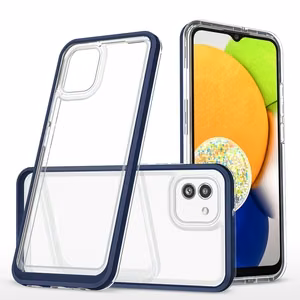 Kirkas 3in1 tapauksessa Samsung Galaxy A03 silikoni suojus kehys sininen